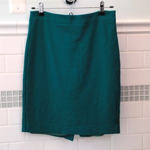 J Crew Pencil Skirt, Sz 2, Emerald Green